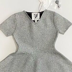 Milly Minis Dress Metallic Silver 2 Little Girls